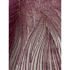 Tule Fúcsia Diamond Pink  Modelo LYD090  - Comprimento 0,60 cm x Largura 1,45 m