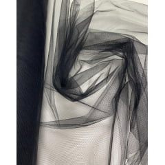 Tule Liso Decoração 1,20m Largura Preto - Comprimento 1,50 m x Largura 1,20 m