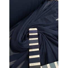 Mousseline Lisa Toque de Seda Azul Marinho - Comprimento 1 m x Largura 1,47 m