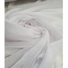 Mousseline Lisa Toque de Seda Branco COM DEFEITO NA LINHA  - Comprimento 1 m x Largura 1,47 m 