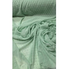 Mousseline Dots Verde Menta - Comprimento 0,85 cm x Largura 1,47 m