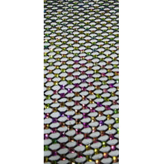 Tela Arrastão Preto com Pedrarias Boreal Glow - Comprimento 0,45 cm x Largura 1,50 m