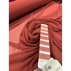 Mousseline Lisa Toque de Seda Telha - Comprimento 2 m x Largura 1,47 m