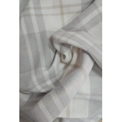 Flanela Renout Xadrez Branco e Cinza - Comprimento 3 m x Largura 1,45 m 