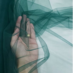 Tule 2º Pele Iluzione Verde Floresta - Comprimento0,90 cm x Largura 1,40 m 