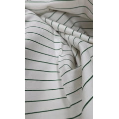 Sarja Listrada Italy com Elastano Off White com Verde COM FALHA - Comprimento 1,60 m x Largura 1,40 m