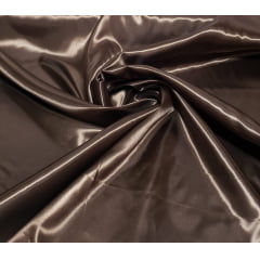 Cetim Charmeusse Liso Marrom Chocolate COM FALHAS - Comprimento 3,70  m x Largura 1,47 m