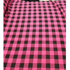 Flanela Xadrez Rosa com Preto  - Comprimento 0,90 cm x Largura 1,47 m