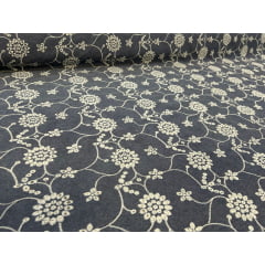 Layse Jeans Bordada BTJ 3 ESCURO - Comprimento 2,30 m x Largura 1,30 m
