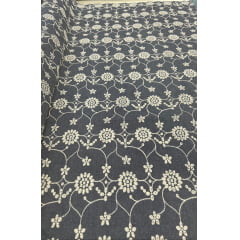 Layse Jeans Bordada BTJ 3 ESCURO - Comprimento 2,30 m x Largura 1,30 m