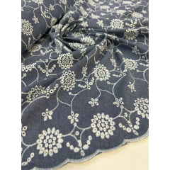 Layse Jeans Bordada BTJ 3 ESCURO - Comprimento 2,30 m x Largura 1,30 m