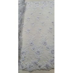 Tule Bordado Bride 3D Branco Modelo 02 - Comprimento 0,90 cm x Largura 1,40 m 