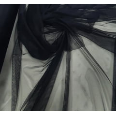 Tule Preto com Elastano 1,60m de Largura COM MANCHA - Comprimento 2 m x Largura 1,60 m