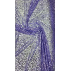 Tule com Glitter Lavanda Pesado  - Comprimento 0,60 cm x Largura 1,40 m