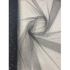 Tule Pingo D'Água Preto - Comprimento 2 m x Largura 1,20 m