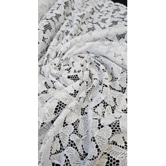 Renda Guipir Branca Borboletas - Comprimento 0,80 cm x Largura 1,35 m