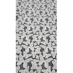 Renda Guipir Branca Borboletas - Comprimento 0,80 cm x Largura 1,35 m
