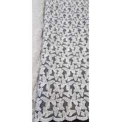 Renda Guipir Branca Borboletas - Comprimento 0,80 cm x Largura 1,35 m