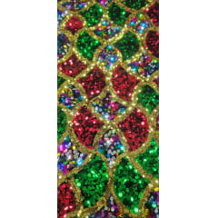 Veludo Bordado com Paetê Mirage COM FALHA - Comprimento 1 m x Largura 1,35 m