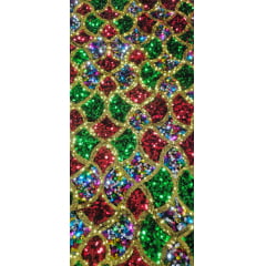 Veludo Bordado com Paetê Mirage COM FALHA - Comprimento 1 m x Largura 1,35 m