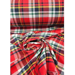 Flanela Xadrez Multicolor Vermelha 171A - Comprimento 3,50 mx Largura 1,47 m