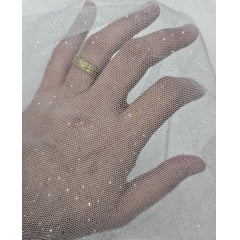 Tule com Glitter Fantasy Off White - Comprimento 0,70 cm x Largura 1,50 m