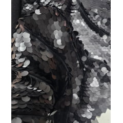 Paetê Bordado Fosco Diva Preto - Comprimento 0,45 cm x Largura 1,45 m 