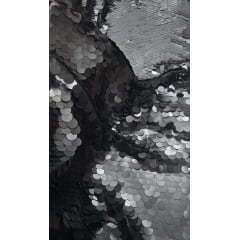 Paetê Bordado Fosco Diva Preto - Comprimento 0,45 cm x Largura 1,45 m 