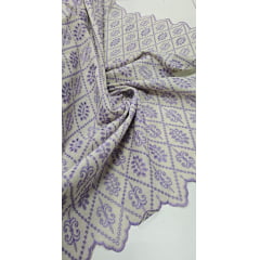 Linho Misto Bordado Imperiale Lavanda - Comprimento 0,80 cm x Largura 1,30 m