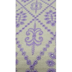 Linho Misto Bordado Imperiale Lavanda - Comprimento 0,80 cm x Largura 1,30 m
