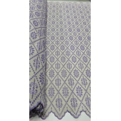 Linho Misto Bordado Imperiale Lavanda - Comprimento 0,80 cm x Largura 1,30 m