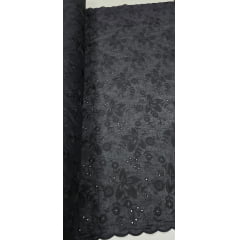 Layse Bordada Preto Modelo I06 COM SUJEIRA - Comprimento 1,30 m x Largura 1,30 m