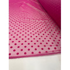 Tule Point Sprit Flocado Pink - Comprimento 0,70 cm x Largura 1,50 m