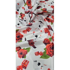 Cetim Estampado Digital Maria Navalha  - Comprimento 1 m x Largura 1,47 m 