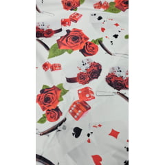 Cetim Estampado Digital Maria Navalha  - Comprimento 1 m x Largura 1,47 m 