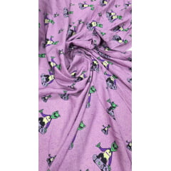 Viscose Premium Baw Ets Fundo Lilás  - Comprimento 1,90 x Largura 1,40 m