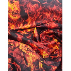 Zibeline Estampada Digital Fogo  COM EMENDA - Comprimento 4 m x Largura 1,47 m