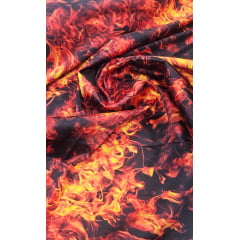 Zibeline Estampada Digital Fogo  COM EMENDA - Comprimento 4 m x Largura 1,47 m