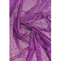 Tule com Glitter Roxo Claro Pesado - Largura 1,40 m x Comprimento 1 m  