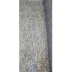 Tule com Glitter Ramos em Alto Relevo Prata - Comprimento 1 m x Largura 1,50 m