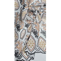 Layse Bordada Marrakech Preto - Comprimento 3 m x Largura 1,30 m