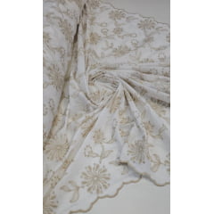 Layse Premium Bicolor Branco com Kaki I37   - Comprimento 1 m x Largura 1,30 m