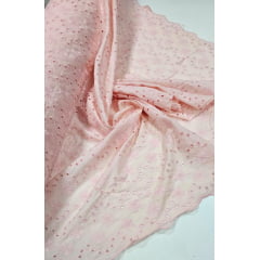 Layse Bordada Rosa Bebê Modelo I82    - Comprimento 1 m x Largura 1,35 m