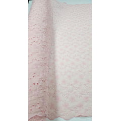Layse Bordada Rosa Bebê Modelo I82    - Comprimento 1 m x Largura 1,35 m