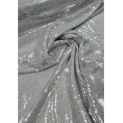 Lurex Bordado com Paetês Prata - Comprimento 1,30 m x Largura 1,48 m