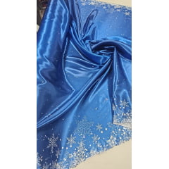 Cetim Estampado Digital Frozen Barrado - Comprimento 0,70 cm x Largura 1,47 m