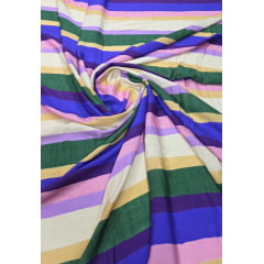 Viscose Listras Coloridas Marles - Comprimento1,60 m x Largura 1,40 m 
