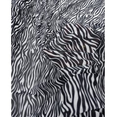 Mousseline Toque de Seda Digital Estampada Animal Print Zebra - Comprimento 1,70 m x Largura 1,47  m