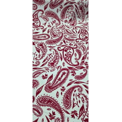 Crepe Duna Sarjado Digital Cachemire Vermelho - Comprimento 0,80 cm x Largura 1,45 m