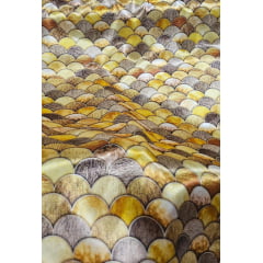 Cetim Estampado Digital Sereia Dourado - Comprimento 1 m x Largura 1,47 m  -